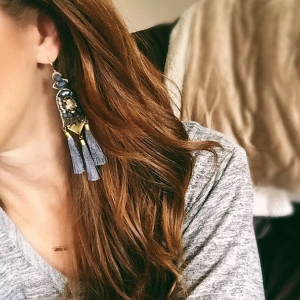 Stella & Dot Rachelle Tassel Chandelier Earrings